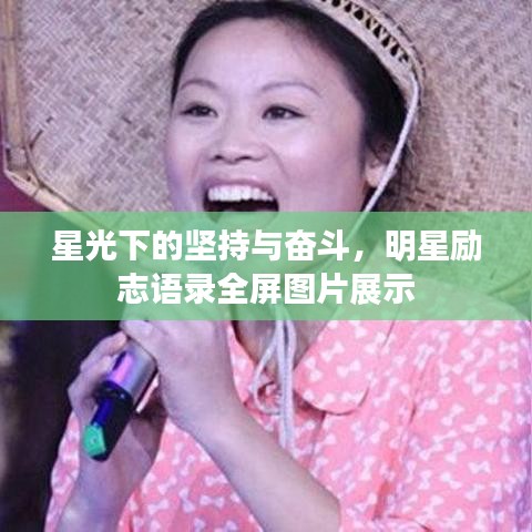 星光下的坚持与奋斗，明星励志语录全屏图片展示