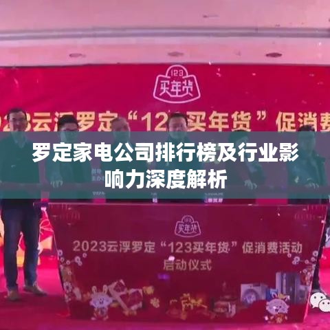 罗定家电公司排行榜及行业影响力深度解析