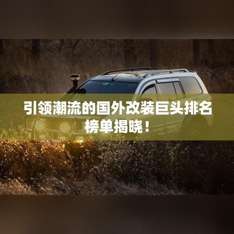 引领潮流的国外改装巨头排名榜单揭晓！