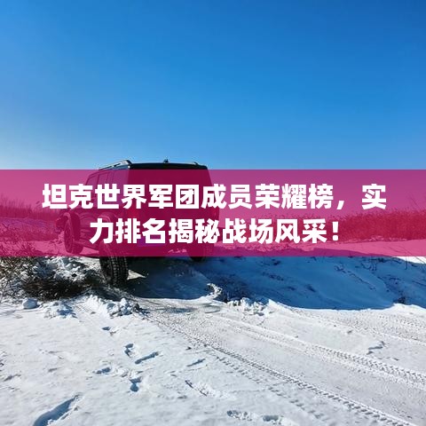 坦克世界军团成员荣耀榜，实力排名揭秘战场风采！