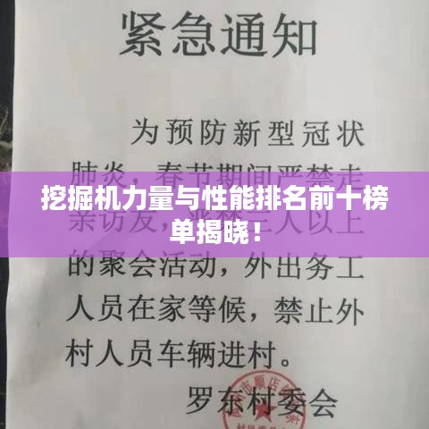 挖掘机力量与性能排名前十榜单揭晓！