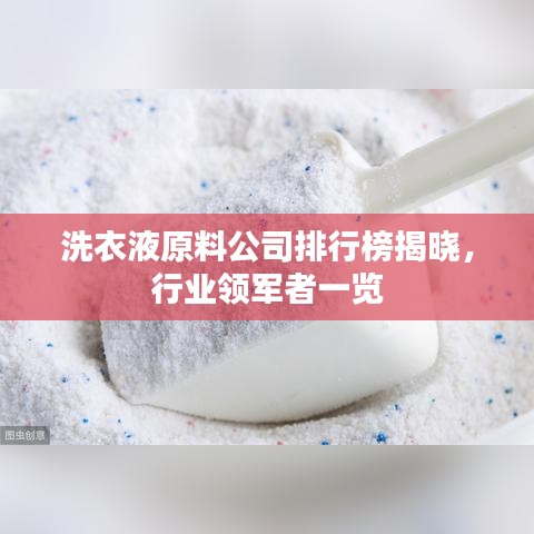 洗衣液原料公司排行榜揭晓，行业领军者一览