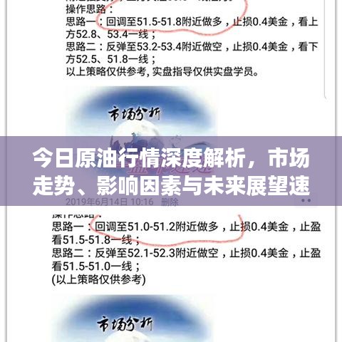 今日原油行情深度解析，市场走势、影响因素与未来展望速递