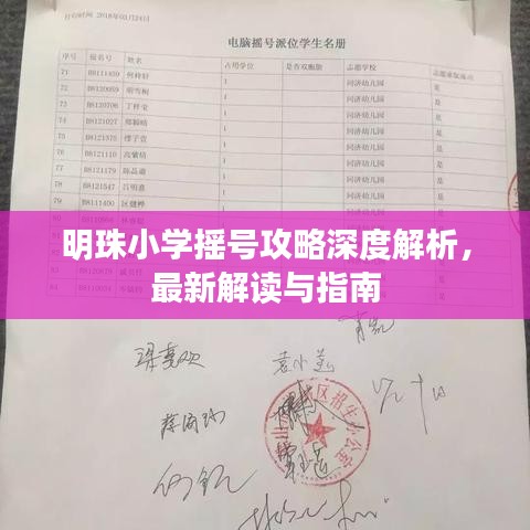 明珠小学摇号攻略深度解析，最新解读与指南