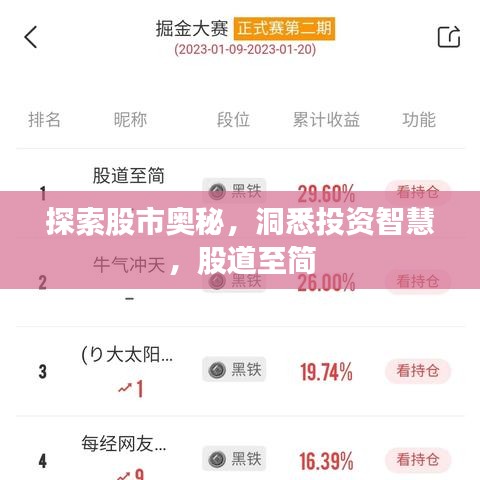 探索股市奥秘，洞悉投资智慧，股道至简
