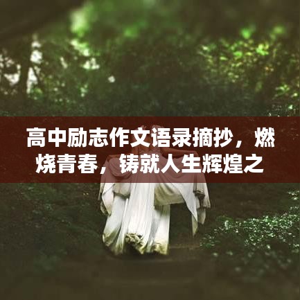 高中励志作文语录摘抄，燃烧青春，铸就人生辉煌之路