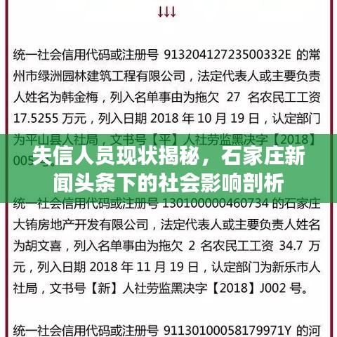 失信人员现状揭秘，石家庄新闻头条下的社会影响剖析