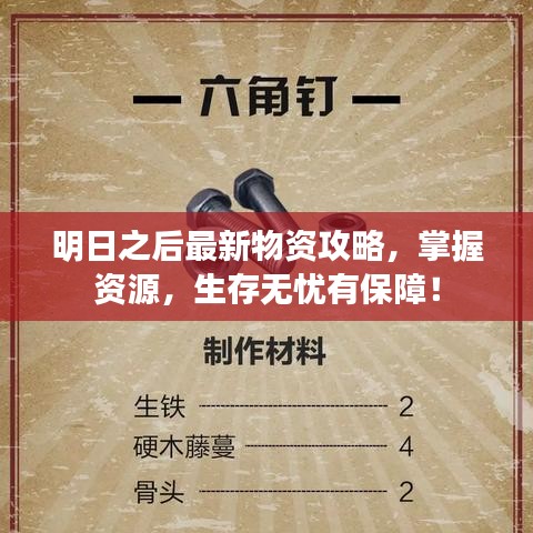 明日之后最新物资攻略，掌握资源，生存无忧有保障！