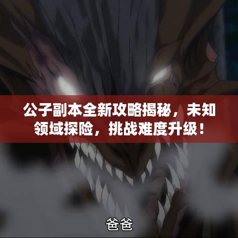 公子副本全新攻略揭秘，未知领域探险，挑战难度升级！