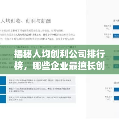 揭秘人均创利公司排行榜，哪些企业最擅长创造价值？